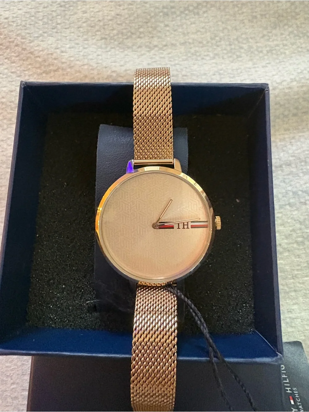 Tommy Hilfiger Women's Gold Tone Mesh Bracelet Watch with White Dial